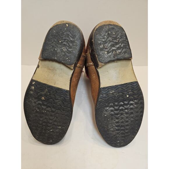 Vintage Kilim Leather Boots Handmade Moroccan Tapestry Size 8 Turk Festival - Picture 14 of 15